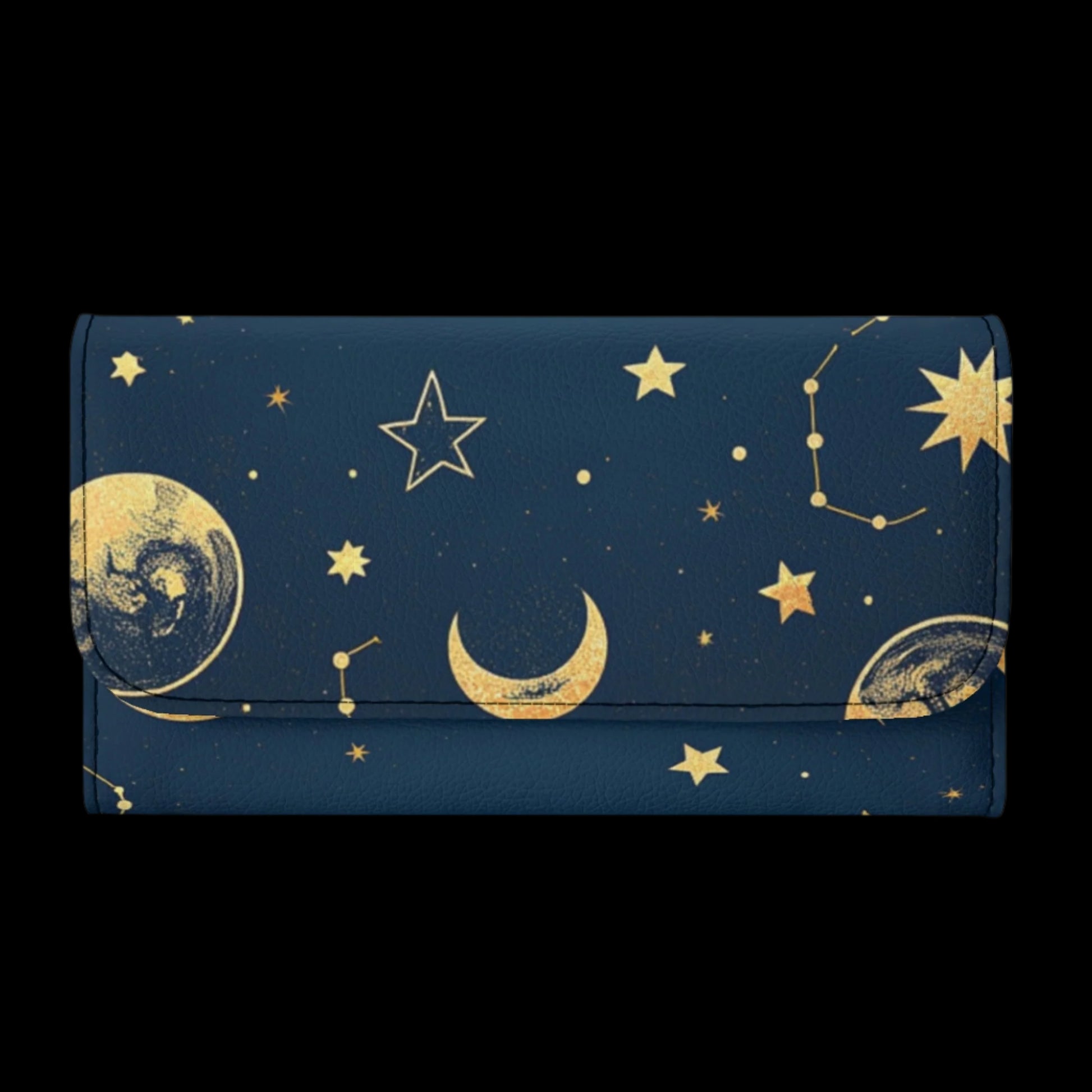 Night Sky Durable Trifold Leather Wallet Default Title