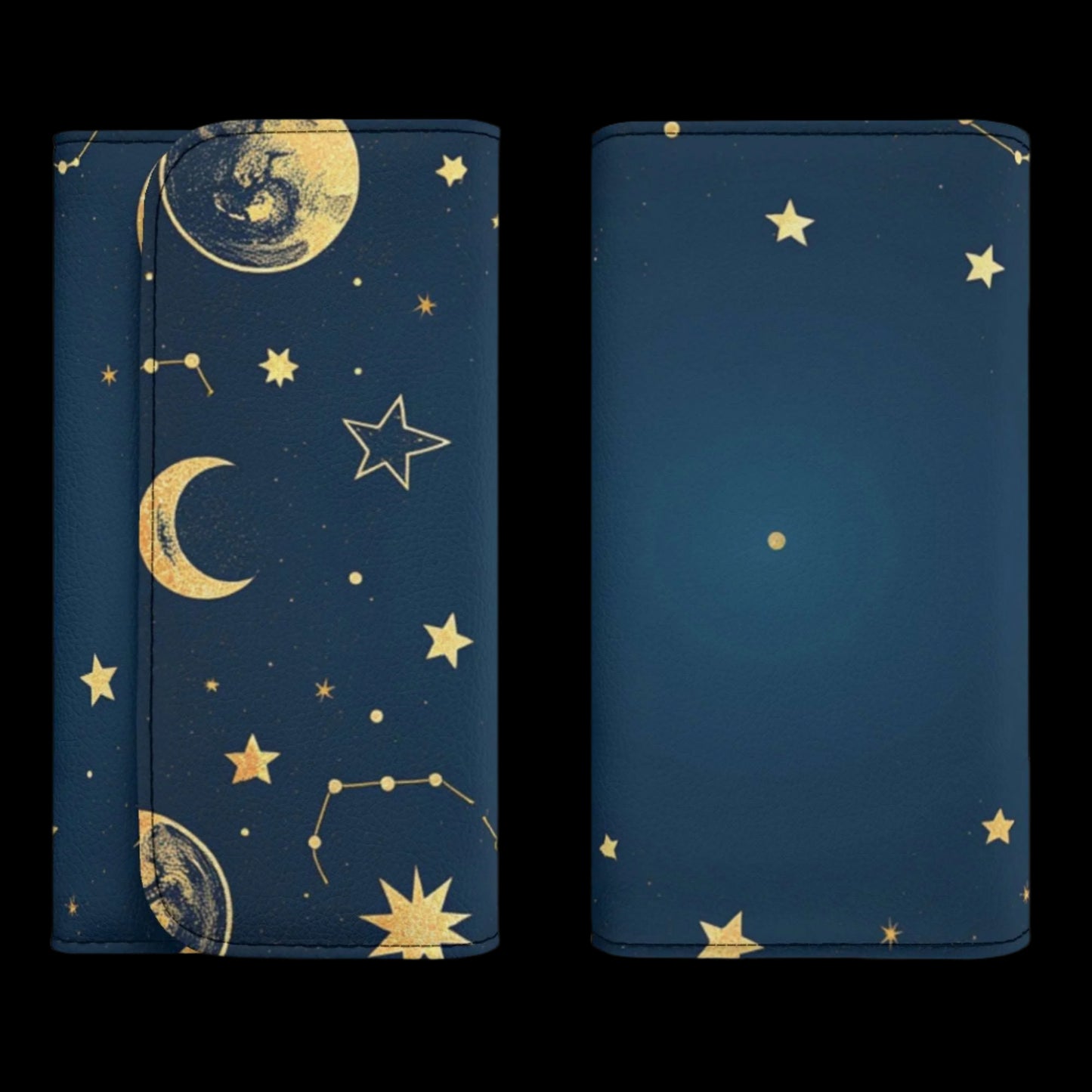 Night Sky Durable Trifold Leather Wallet