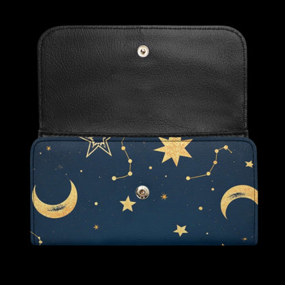 Night Sky Durable Trifold Leather Wallet