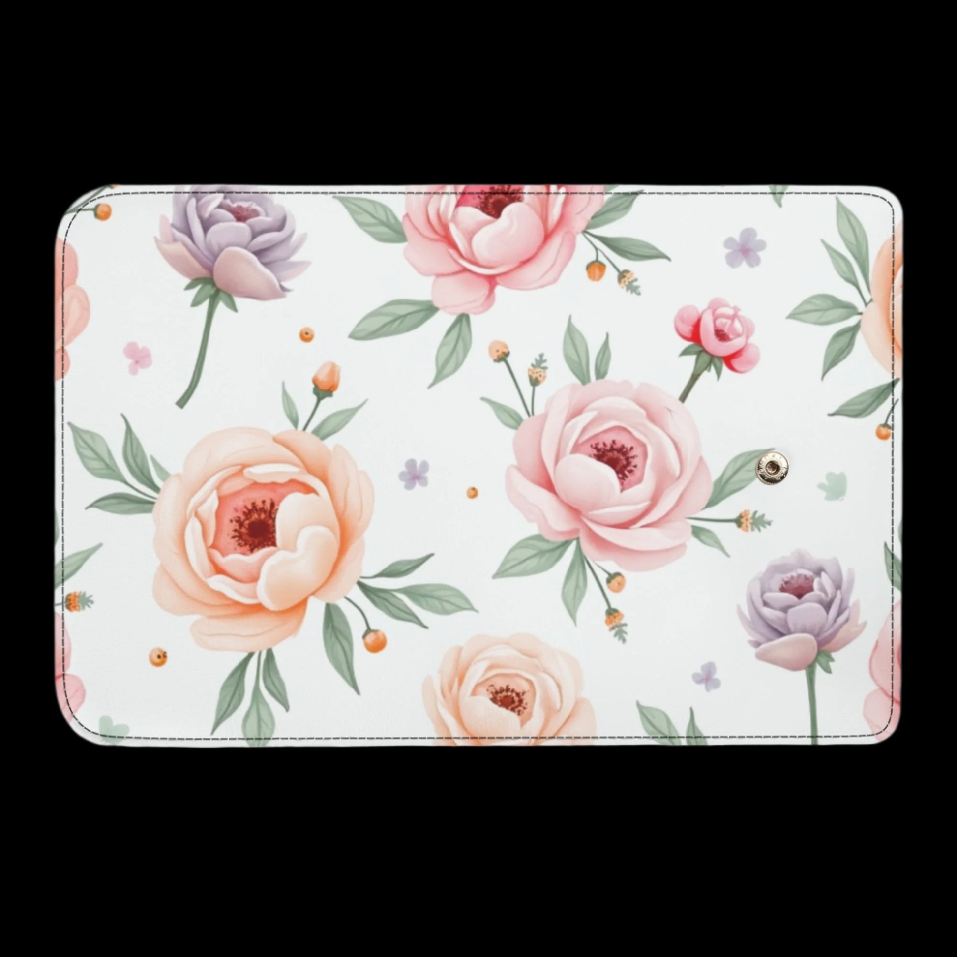 Floral Durable Trifold Leather Clutch Wallet