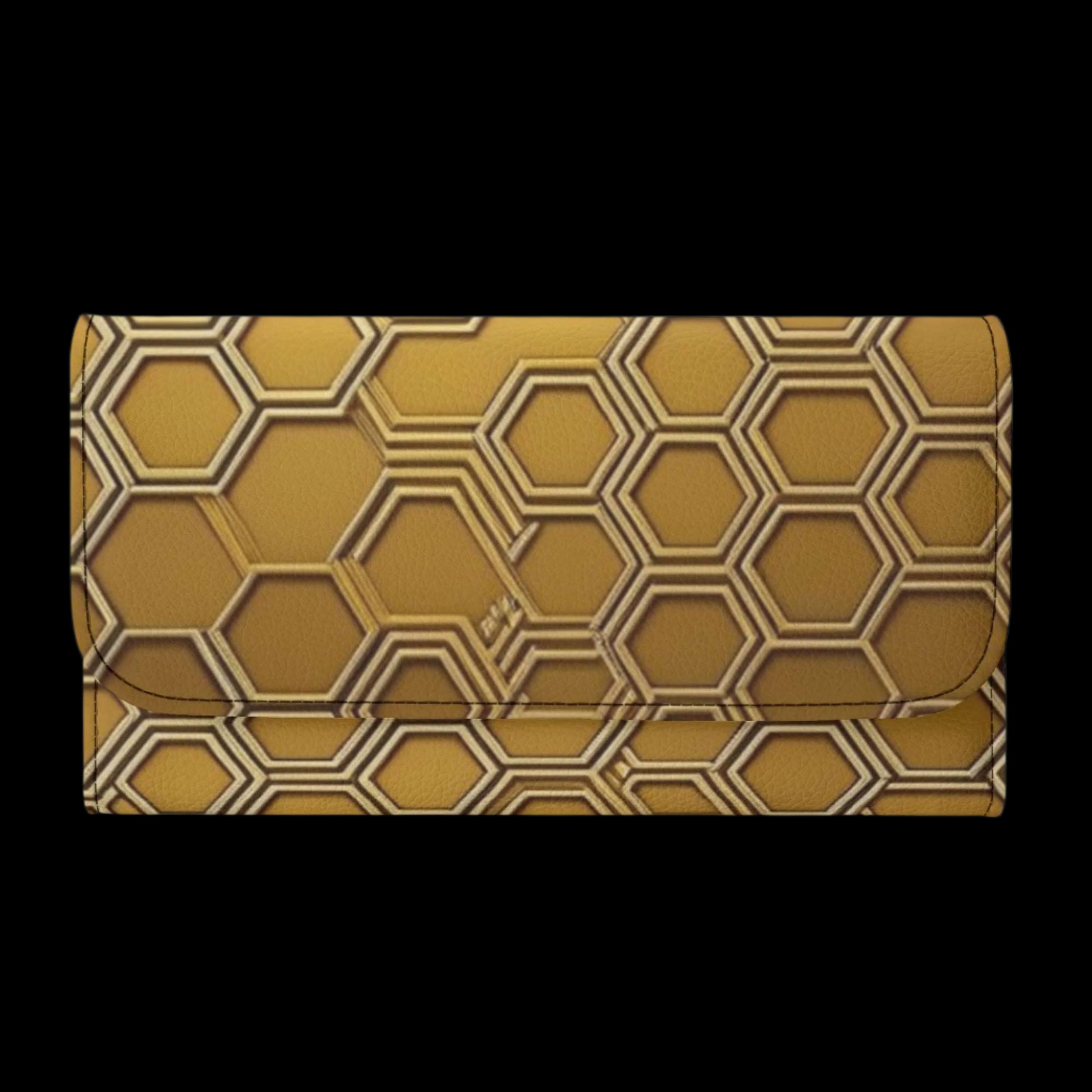 Honeycomb Durable Trifold Leather Clutch Wallet Default Title