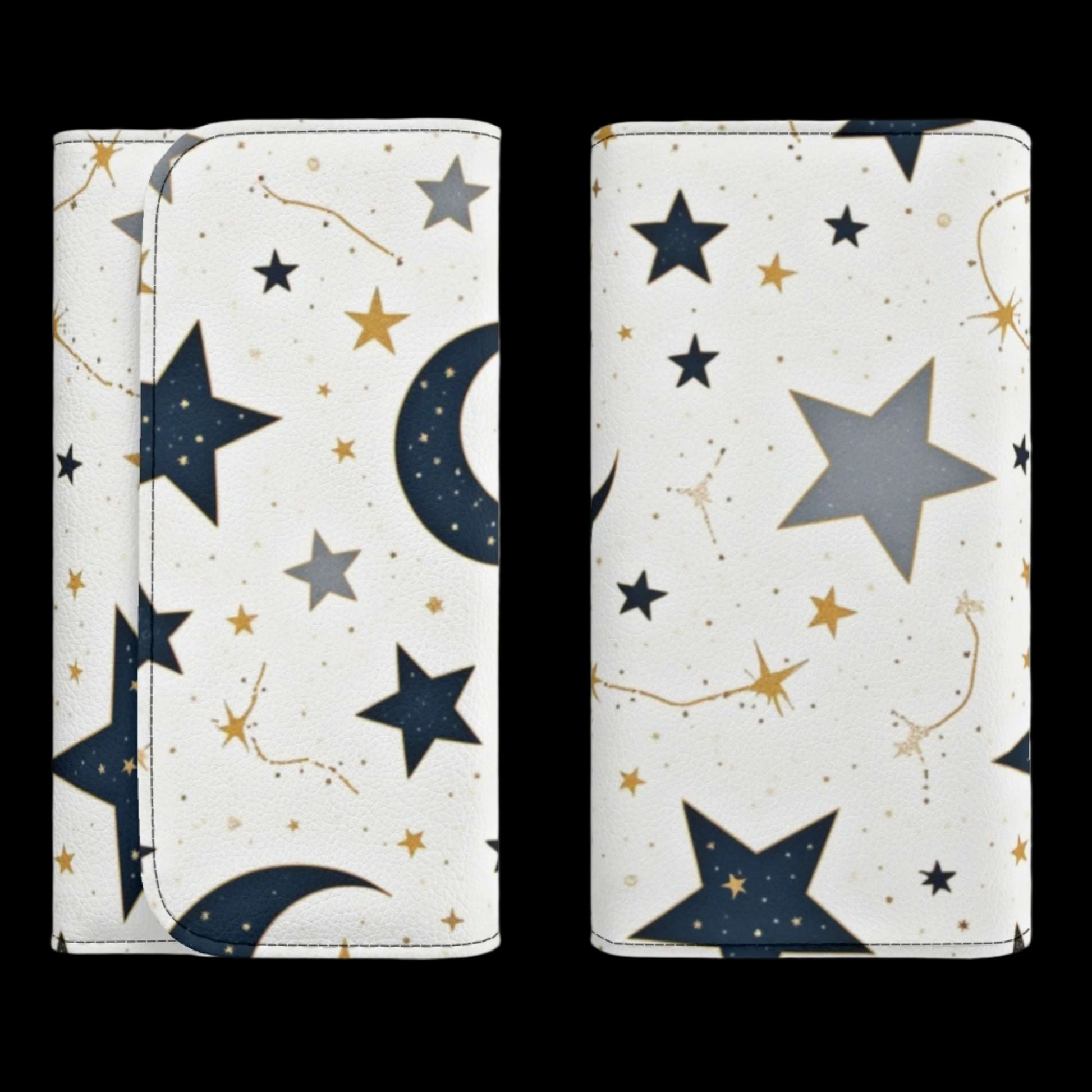 Stars Durable Trifold Leather Clutch Wallet