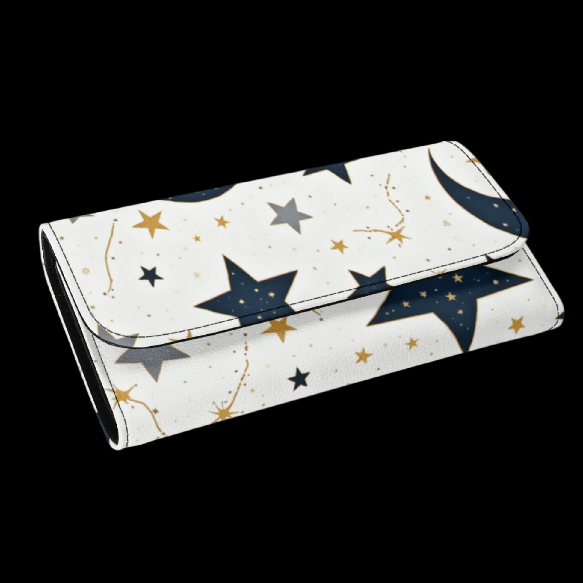 Stars Durable Trifold Leather Clutch Wallet