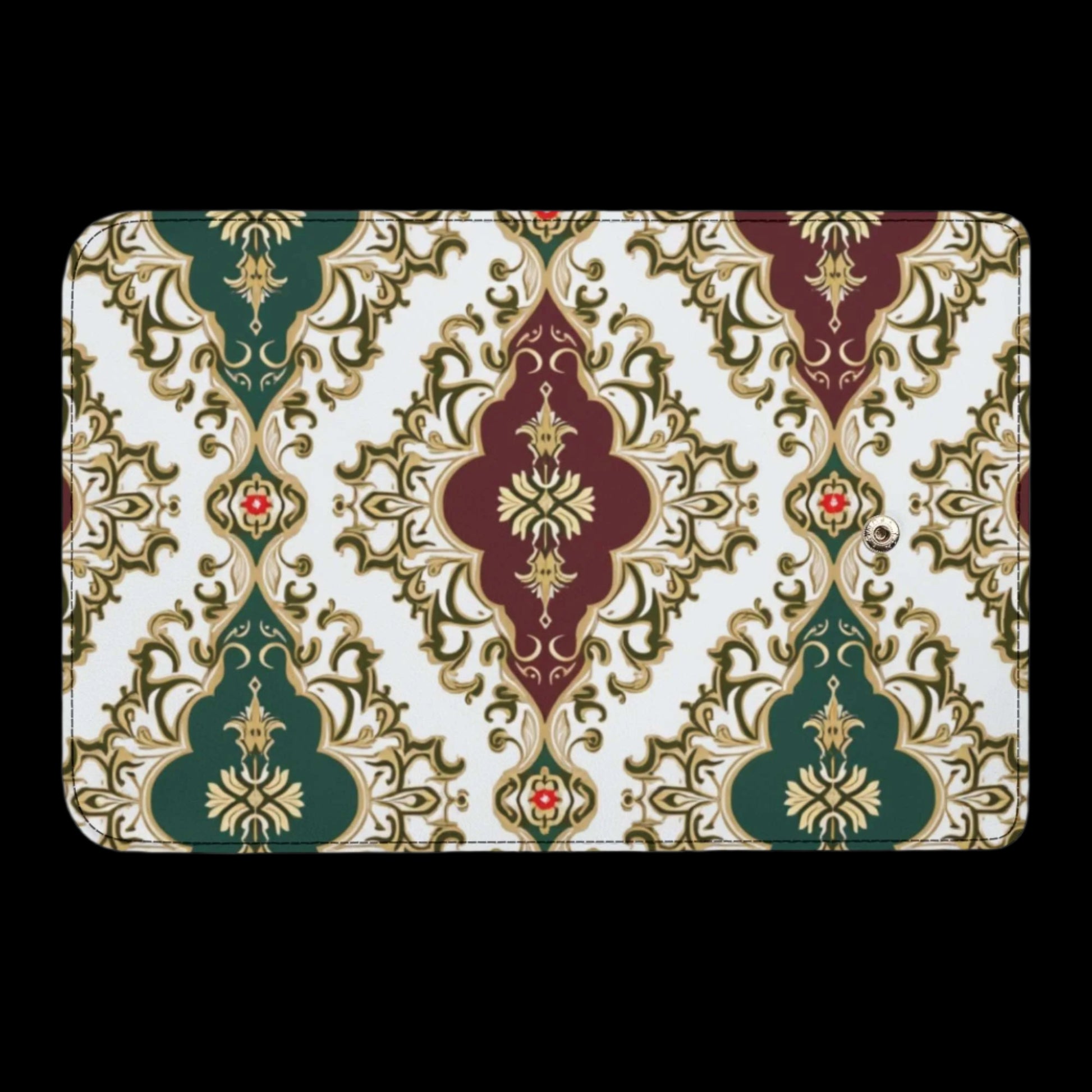 Damask Durable Trifold Leather Clutch Wallet