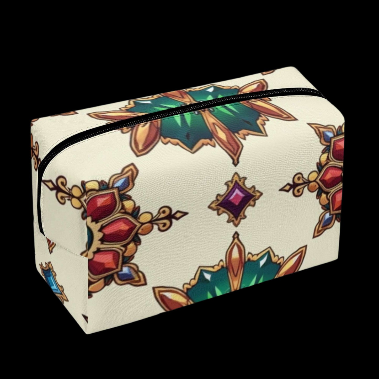 Jewel Bloom PU Leather Cosmetic Bag Default Title