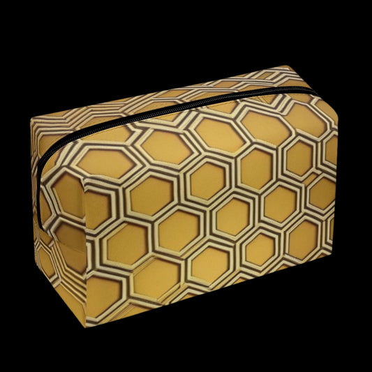 Honeycomb PU Leather Cosmetic Bag Default Title