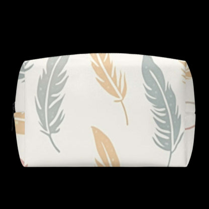 Feather PU Leather Cosmetic Bag