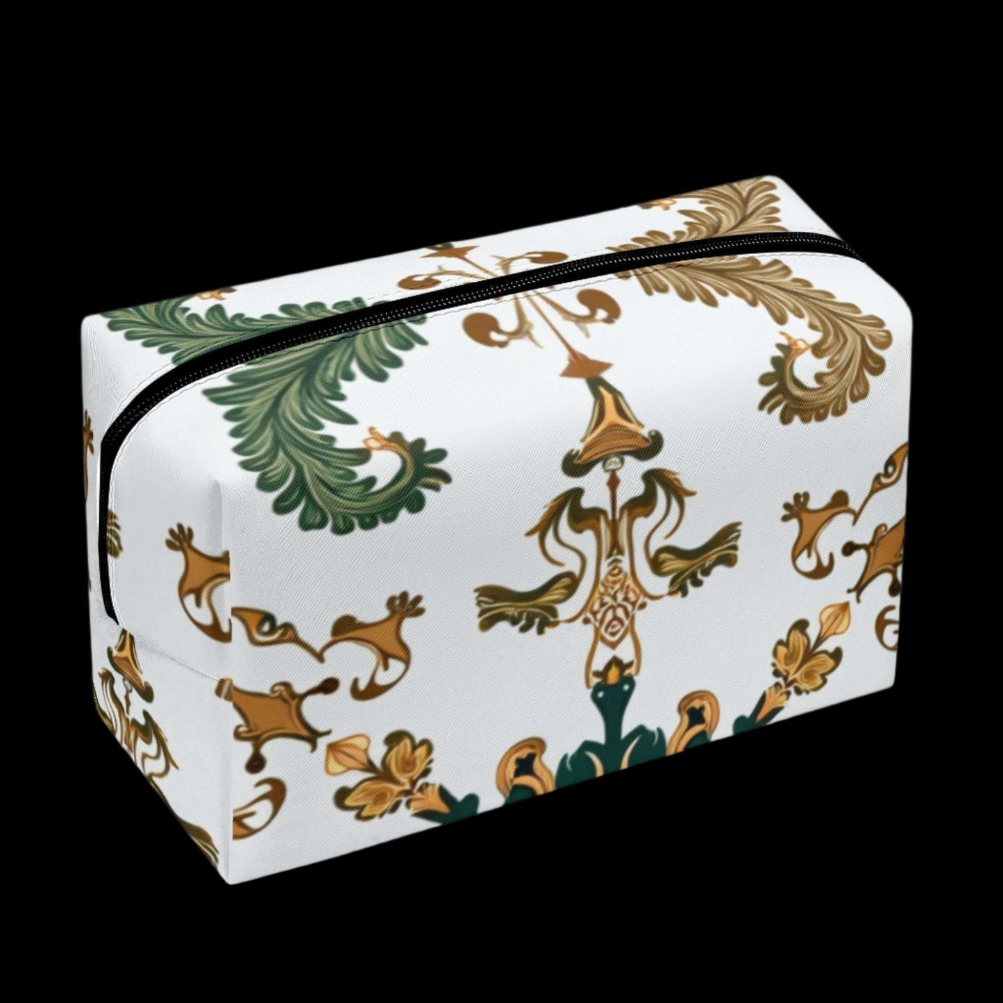 Elegant Filigree PU Leather Cosmetic Bag Default Title