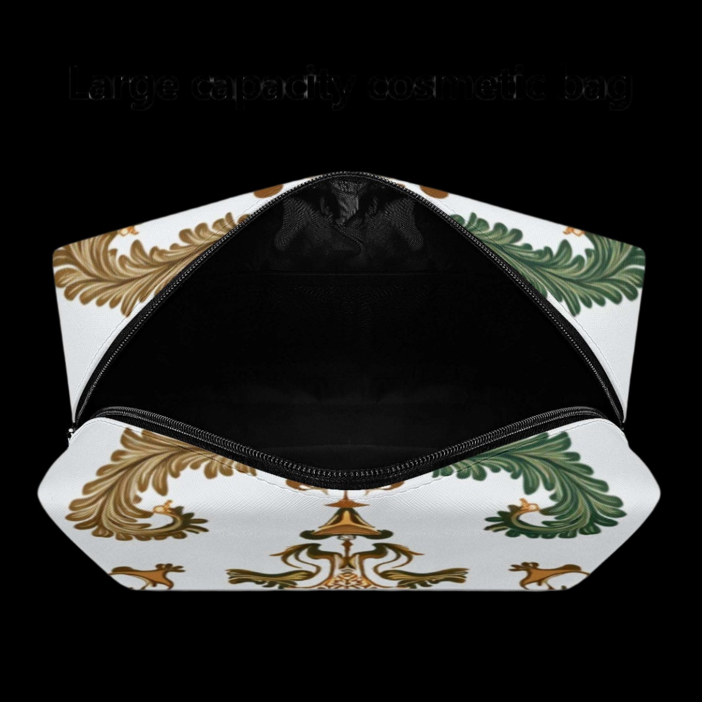 Elegant Filigree PU Leather Cosmetic Bag