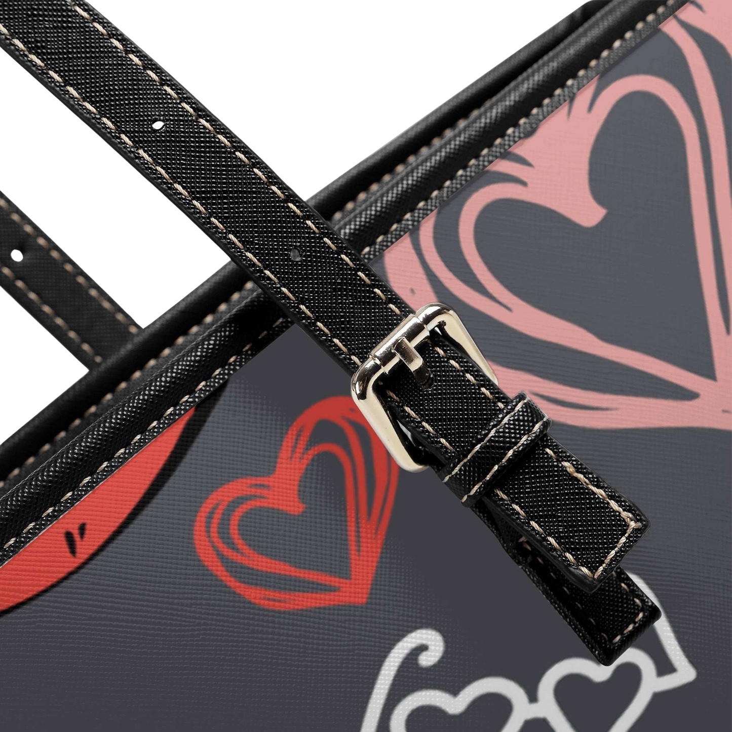 Luxury Hearts and Kisses Tote | Chic Handbag with Playful Love Motif