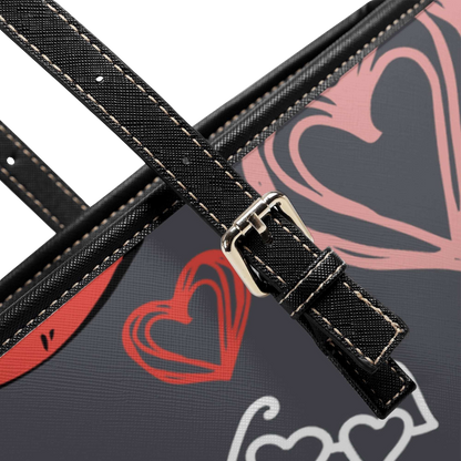 Luxury Hearts and Kisses Tote | Chic Handbag with Playful Love Motif