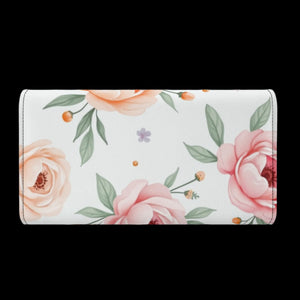 Floral Durable Trifold Wallet | Sophisticated Clutch Wallet with Elegant Detailing - Hover